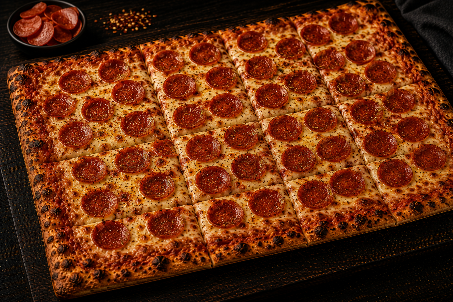 Pepperoni pizza at Santo's Pizza